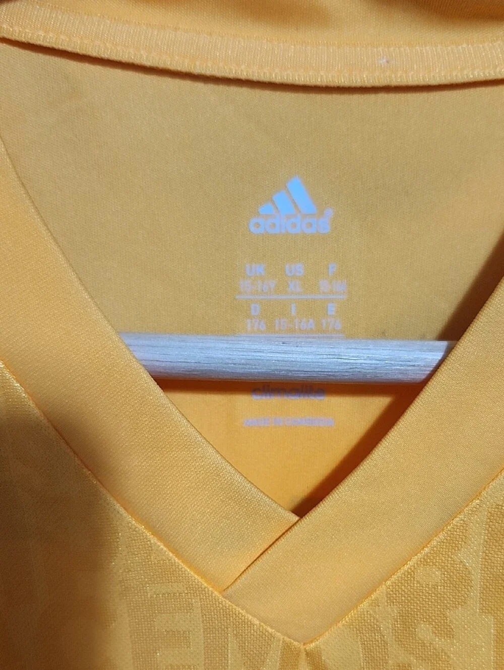 adidas Yellow Men's Soccer Jersey with Number 10